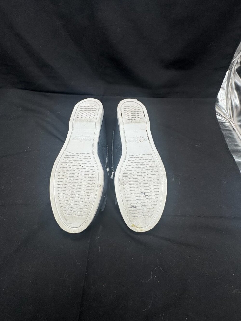 Vintage Minnetonka Thunderbird Smooth Moose Leather Women's Loafers Size 7 navy - Picture 6 of 7